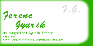 ferenc gyurik business card